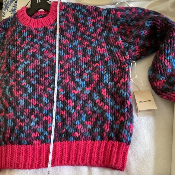 MOTHER The Bell Sleeve Pullover Sweater Alpaca Wool Multi Colored SZ M - Picture 12 of 14